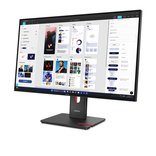 Lenovo ThinkVision T32UD-40 Monitor (Lenovo ThinkVision T32UD-40 - LED monitor - 32 [31.5 viewable] - 3840 x 2160 4K @ 75 Hz - IPS - 350 cd/m - 1500:1 - 4 ms - HDMI, DisplayPort, USB-C - eclipse black)Lenovo019815672652064B0GAT1UK