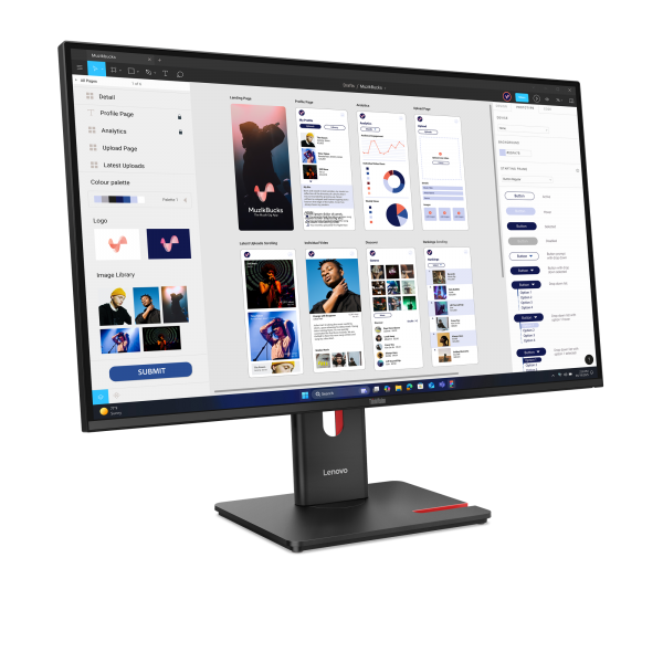 Lenovo ThinkVision T32UD-40 Monitor (Lenovo ThinkVision T32UD-40 - LED monitor - 32 [31.5 viewable] - 3840 x 2160 4K @ 75 Hz - IPS - 350 cd/m - 1500:1 - 4 ms - HDMI, DisplayPort, USB-C - eclipse black)Lenovo019815672652064B0GAT1UK