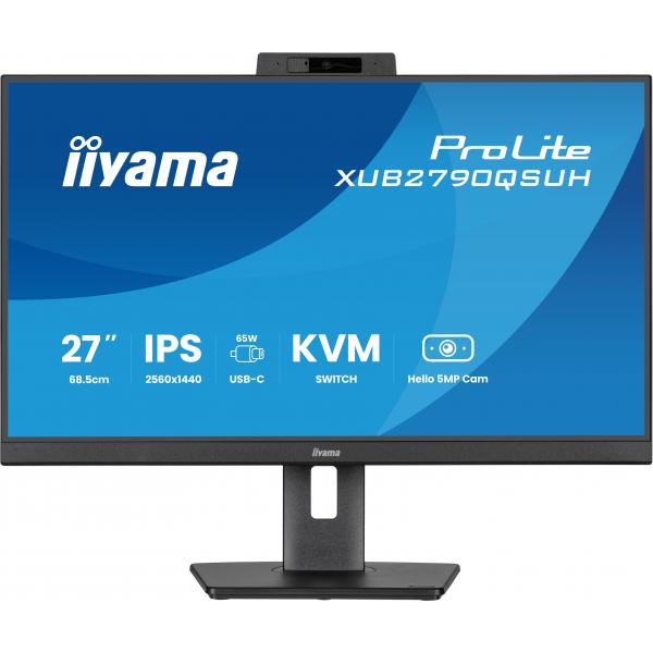 Iiyama ProLite XUB2790QSUH-B2 Monitor PC 68,6 cm [27] 2560 x 1440 Pixel Quad HD LED Nero (iiyama ProLite XUB2790QSUH-B2 - Monitor a LED - 27 - 2560 x 1440 QHD @ 100 Hz - IPS - 250 cd/m - 1300:1 - 0.4 ms - HDMI, DisplayPort, USB-C - altoparlanti - ner...