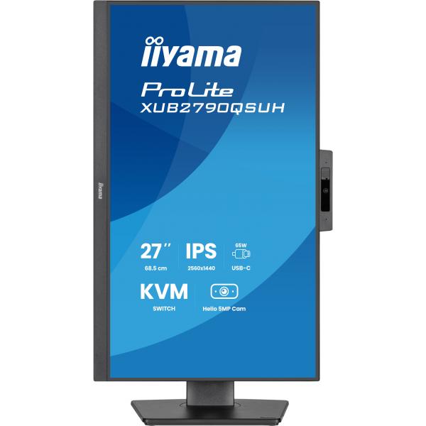 Iiyama ProLite XUB2790QSUH-B2 Monitor PC 68,6 cm [27] 2560 x 1440 Pixel Quad HD LED Nero (iiyama ProLite XUB2790QSUH-B2 - Monitor a LED - 27 - 2560 x 1440 QHD @ 100 Hz - IPS - 250 cd/m - 1300:1 - 0.4 ms - HDMI, DisplayPort, USB-C - altoparlanti - ner...