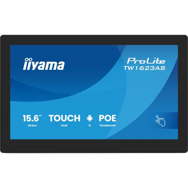 Iiyama TW1623AS-B3P Monitor PC 39,6 cm [15.6] 1920 x 1080 Pixel Full HD LED Touch screen Nero (iiyama ProLite TW1623AS-B3P - Android PC - touch panel PC 1 RK3568 - RAM 4 GB - SSD - eMMC 32 GB - Mali-G52 - Bluetooth 5.2, Gigabit Ethernet - Android 13 ...