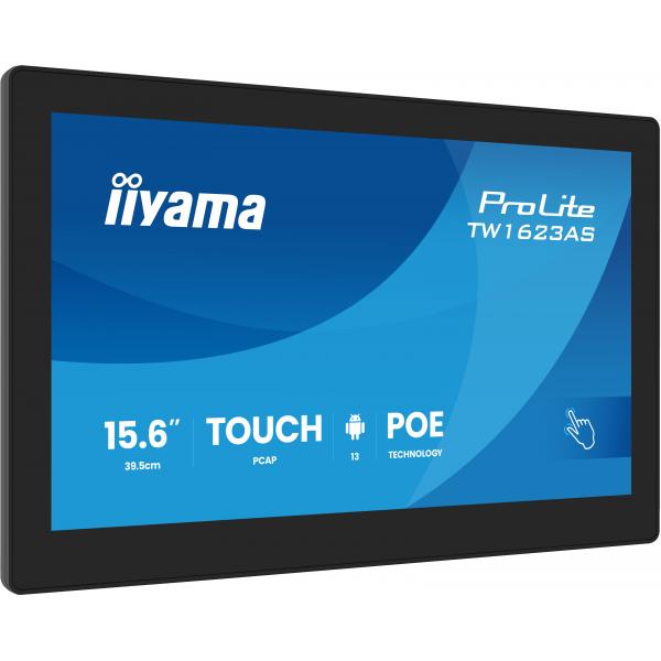 Iiyama TW1623AS-B3P Monitor PC 39,6 cm [15.6] 1920 x 1080 Pixel Full HD LED Touch screen Nero (iiyama ProLite TW1623AS-B3P - Android PC - touch panel PC 1 RK3568 - RAM 4 GB - SSD - eMMC 32 GB - Mali-G52 - Bluetooth 5.2, Gigabit Ethernet - Android 13 ...