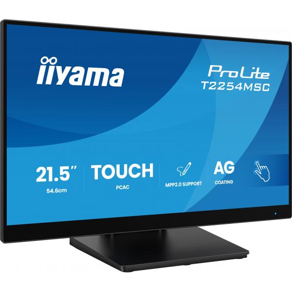 Iiyama T2254MSC-B2AG Monitor PC 54,6 cm [21.5] 1920 x 1080 Pixel Full HD LED Touch screen Nero (21.5 ProLite T2254MSC-B2AG Touch Monitor - 21.5 Optical Bonded PCAP 10pt Touch Monitor IPS Anti Glare coating active stylus support [MPP 2.0] edge-to-edge...