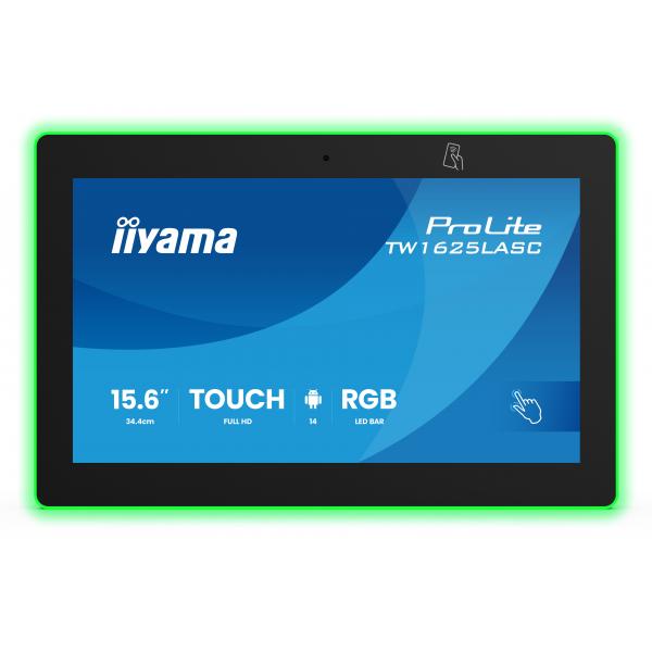 Iiyama TW1625LASC-B3PNR espositore per sale riunioni 39,6 cm [15.6] 1920 x 1080 Pixel LED Wi-Fi 6 [802.11ax], Wi-Fi 5 [802.11ac], Wi-Fi 4 [802.11n], 802.11g, 802.11a, 802.11b Nero Bluetooth (iiyama ProLite TW1625LASC-B3PNR - Android PC - touch panel ...