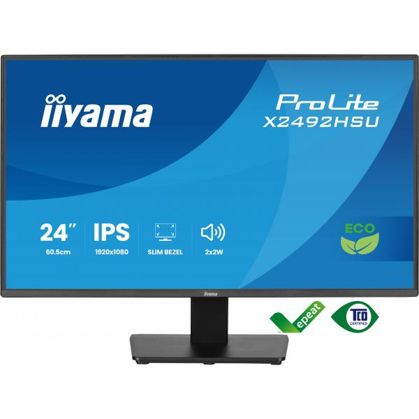 Iiyama ProLite X2492HSU-B1 Monitor PC 60,5 cm [23.8] 1920 x 1080 Pixel Full HD LED Nero (iiyama ProLite monitor X2492HSU-B1 24-Inch, Full HD, IPS, 120Hz, Black, 4-side slim bezel and B energy class, HDMI, Display Port, USB Hub)Iiyama4948570126156X249...