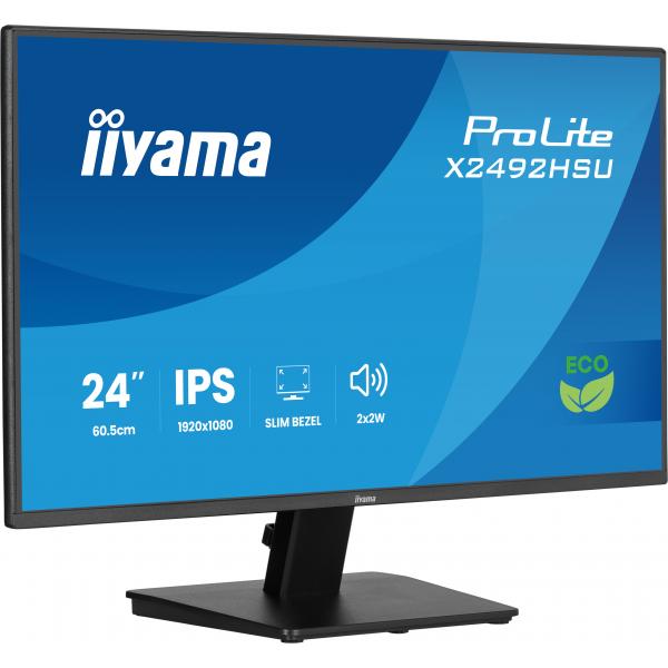 Iiyama ProLite X2492HSU-B1 Monitor PC 60,5 cm [23.8] 1920 x 1080 Pixel Full HD LED Nero (24 ProLite X2492HSU-B1 Monitor - 24 Black IPS Monitor Full HD Display Port USB and HDMI)Iiyama4948570126156X2492HSU-B1