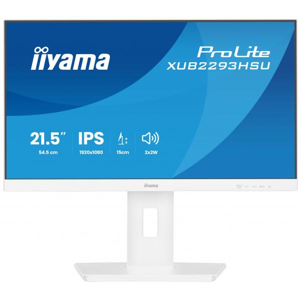 Iiyama ProLite XUB2293HSU-W7 Monitor PC 54,6 cm [21.5] 1920 x 1080 Pixel Full HD LED Bianco (21.5 ProLite XUB2293HSU-W7 Monitor - 21.5 White IPS Monitor Full HD Height Adjustable DisplayPort USB and HDMI)Iiyama4948570126910XUB2293HSU-W7