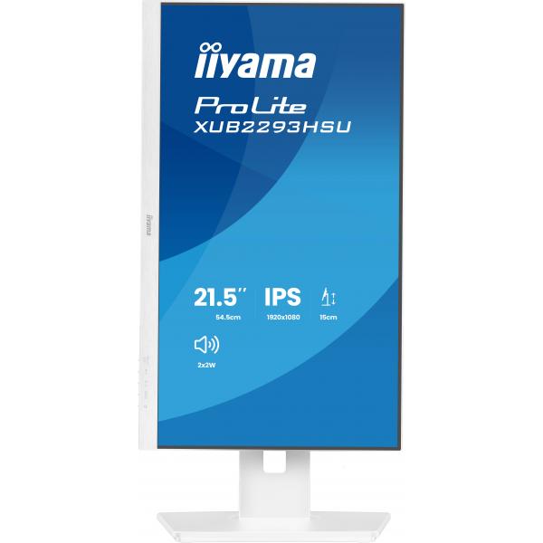 Iiyama ProLite XUB2293HSU-W7 Monitor PC 54,6 cm [21.5] 1920 x 1080 Pixel Full HD LED Bianco (21.5 ProLite XUB2293HSU-W7 Monitor - 21.5 White IPS Monitor Full HD Height Adjustable DisplayPort USB and HDMI)Iiyama4948570126910XUB2293HSU-W7