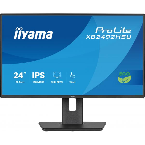 Iiyama ProLite XB2492HSU-B1 Monitor PC 60,5 cm [23.8] 1920 x 1080 Pixel Full HD LED Nero (XB2492HSU-B1 24IN 1920X1080 - 14MS 16:9 1500:1 HDMI/DP/USB)Iiyama4948570126187XB2492HSU-B1