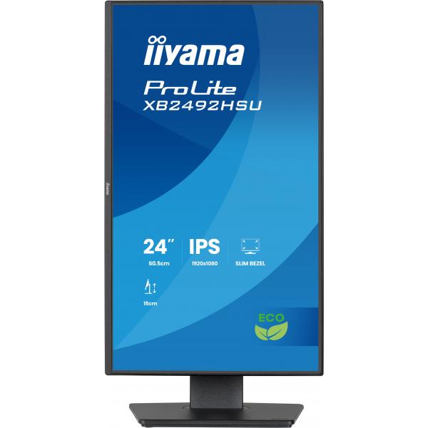Iiyama ProLite XB2492HSU-B1 Monitor PC 60,5 cm [23.8] 1920 x 1080 Pixel Full HD LED Nero (XB2492HSU-B1 24IN 1920X1080 - 14MS 16:9 1500:1 HDMI/DP/USB)Iiyama4948570126187XB2492HSU-B1
