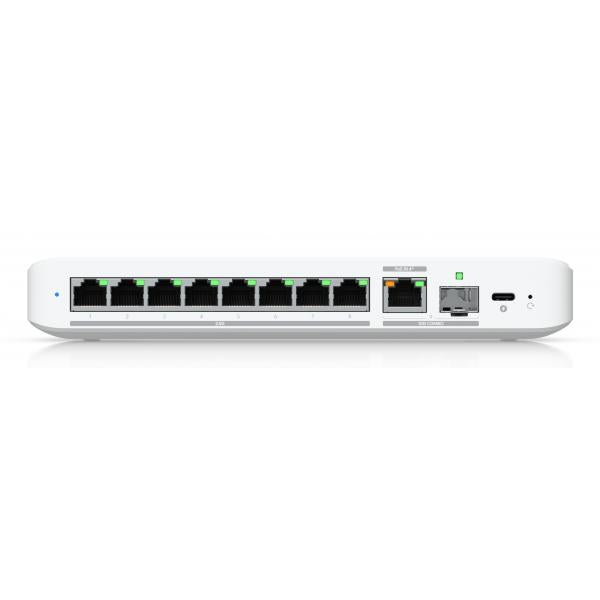 Ubiquiti UniFi Flex 2.5G Gestito L2 2.5G Ethernet [100/1000/2500] Supporto Power over Ethernet [PoE] Montaggio da desktop/parete Bianco (Flexible, 8-port 2.5 GbE - switch with a 10 GbE - RJ45/SFP+ combination uplink port - UK Plug - Warranty: 24M)Ubi...