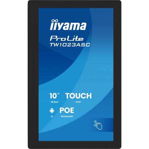 Iiyama TW1023ASC-B3P visualizzatore di messaggi Design chiosco 25,6 cm [10.1] Wi-Fi 385 cd/m WXGA Nero Touch screen Processore integrato Android 24/7 (iiyama 10.1 PCAP 10pt touchscreen PC with Android, PoE Te)Iiyama4948570126927TW1023ASC-B3P