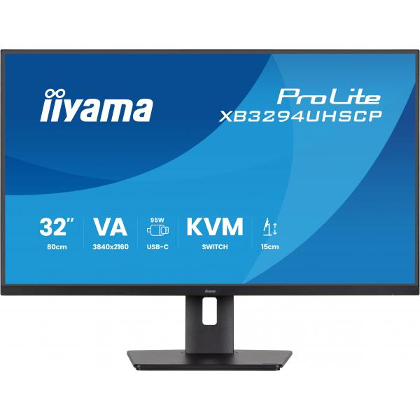 Iiyama ProLite XB3294UHSCP-B1 Monitor PC 80 cm [31.5] 3840 x 2160 Pixel 4K Ultra HD Nero (XB3294UHSCP-B132IN VA LCD USB-C - DOCK DISPLAY WITH 95W CHARGING 2)Iiyama4948570126279XB3294UHSCP-B1