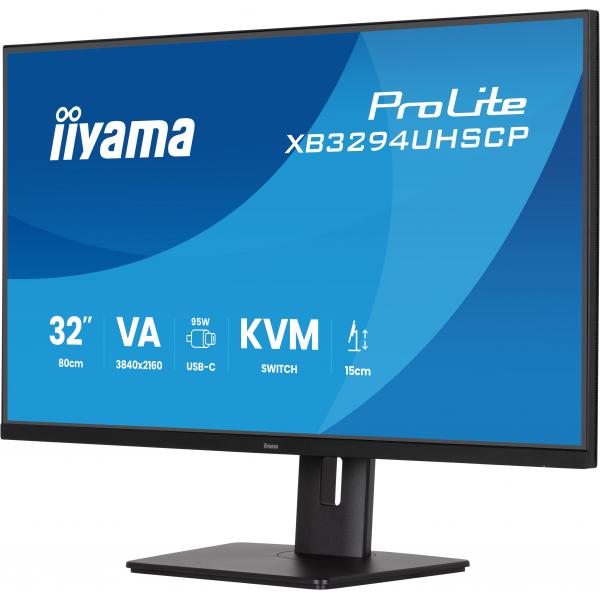 Iiyama ProLite XB3294UHSCP-B1 Monitor PC 80 cm [31.5] 3840 x 2160 Pixel 4K Ultra HD Nero (XB3294UHSCP-B132IN VA LCD USB-C - DOCK DISPLAY WITH 95W CHARGING 2)Iiyama4948570126279XB3294UHSCP-B1