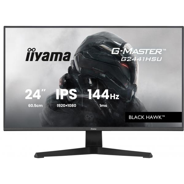 Iiyama G2441HSU-B1 Monitor PC 60,5 cm [23.8] 1920 x 1080 Pixel Full HD LED Nero (iiyama G-Master Black Hawk gaming monitor G2441HSU-B1 24 Black, IPS, Ultra Slim Bezel, Full HD, 144Hz, 1ms, FreeSync, HDMI, Display Port, USB Hub)Iiyama4948570126316G244...