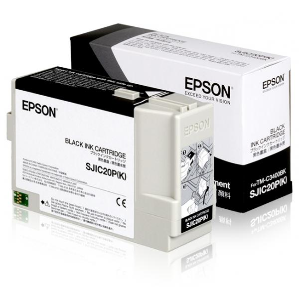 Epson SJIC20P[K] - Ink cartridge for TM-C3400BK [Black] (SJIC20P[K] BLACK INK CARTRIDGE - OR TM-C3400BK)EpsonC33S020490