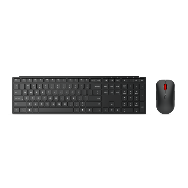 Lenovo 4X31S04847 tastiera Mouse incluso Casa/ufficio RF senza fili + Bluetooth Inglese UK Nero (Lenovo Multi-Mode Pro Combo 6000 - Keyboard and mouse set - wireless - 2.4 GHz, Bluetooth 5.3 - QWERTY - UK - eclipse black - brown box) - Versione UKLen...