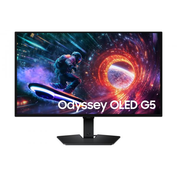 Samsung S27FG502SU Monitor PC 68,6 cm [27] 2560 x 1440 Pixel Quad HD OLED Nero (Samsung Odyssey OLED G5 S27FG502SU - G50SF Series - OLED monitor - gaming - 27 - 2560 x 1440 QHD @ 180 Hz - 200 cd/m - 1000000:1 - HDR10 - 0.03 ms - HDMI, DisplayPort - b...