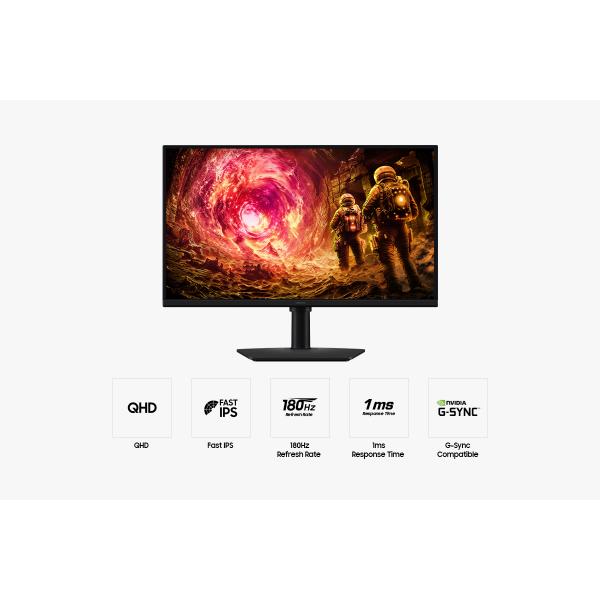 Samsung 32 ODYSSEY G5 G50F QHD 180HZ Monitor PC (Samsung Odyssey G5 S32FG502EU - G50F Series - LED monitor - gaming - 32 - 2560 x 1440 QHD @ 180 Hz - Fast IPS - 300 cd/m - 1000:1 - HDR10 - 1 ms - HDMI, DisplayPort - black)Samsung8806097818038LS32FG50...