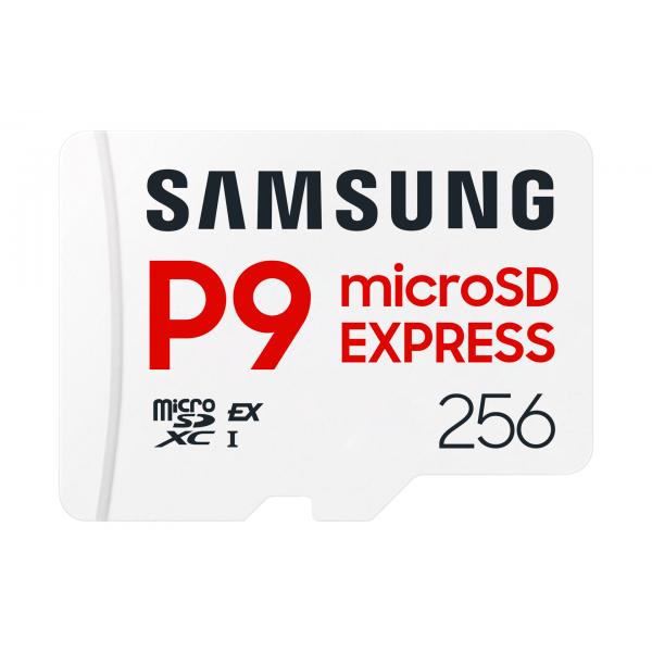 Samsung P9 Express microSD Memory Card 256 GB (Samsung P9 Express MB-MK256T - Flash memory card - 256 GB - A1 / Video Class V30 / UHS-I U3 - microSDXC Express - white)Samsung8806097644194MB-MK256T/WW