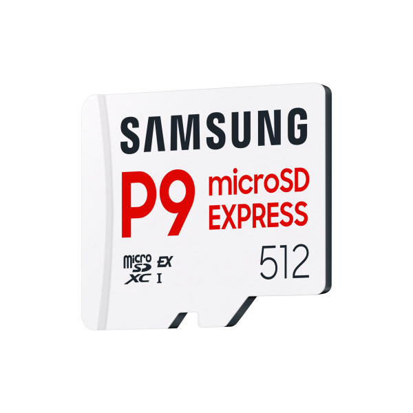 Samsung P9 Express microSD Memory Card 512 GB (Samsung P9 Express MB-MK512T - Flash memory card - 512 GB - A1 / Video Class V30 / UHS-I U3 - microSDXC Express)SamsungMB-MK512T/WW