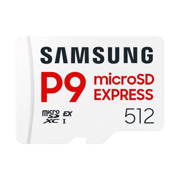 Samsung P9 Express microSD Memory Card 512 GB (Samsung P9 Express MB-MK512T - Flash memory card - 512 GB - A1 / Video Class V30 / UHS-I U3 - microSDXC Express)SamsungMB-MK512T/WW
