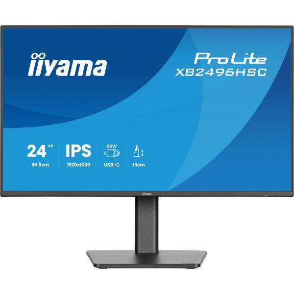 Iiyama ProLite XB2496HSC-B1 Monitor PC 60,5 cm [23.8] 1920 x 1080 Pixel Full HD LED Nero (24 ProLite XB2496HSC-B1 Monitor - 24 Black IPS Monitor Full HD Height Adjustable USB and HDMI)Iiyama4948570126941XB2496HSC-B1
