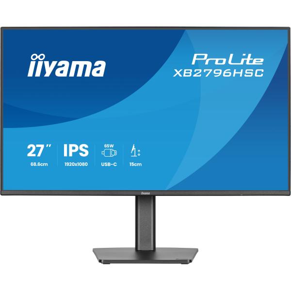 Iiyama ProLite XB2796HSC-B1 Monitor PC 68,6 cm [27] 1920 x 1080 Pixel Full HD LED Nero (68,6cm/27 [1920x1080] iiyama ProLite XB2796HSC-B1 16:9 IPS 3ms 144Hz HDMI USB-C USB VESA Speaker Black)Iiyama4948570126989XB2796HSC-B1