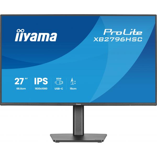 Iiyama ProLite XB2796HSC-B1 Monitor PC 68,6 cm [27] 1920 x 1080 Pixel Full HD LED Nero (27 ProLite XB2796HSC-B1 Monitor - 27 Black USB-C Monitor Full HD Height Adjustable USB and HDMI)Iiyama4948570126989XB2796HSC-B1