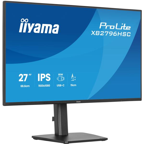 Iiyama ProLite XB2796HSC-B1 Monitor PC 68,6 cm [27] 1920 x 1080 Pixel Full HD LED Nero (68,6cm/27 [1920x1080] iiyama ProLite XB2796HSC-B1 16:9 IPS 3ms 144Hz HDMI USB-C USB VESA Speaker Black)Iiyama4948570126989XB2796HSC-B1