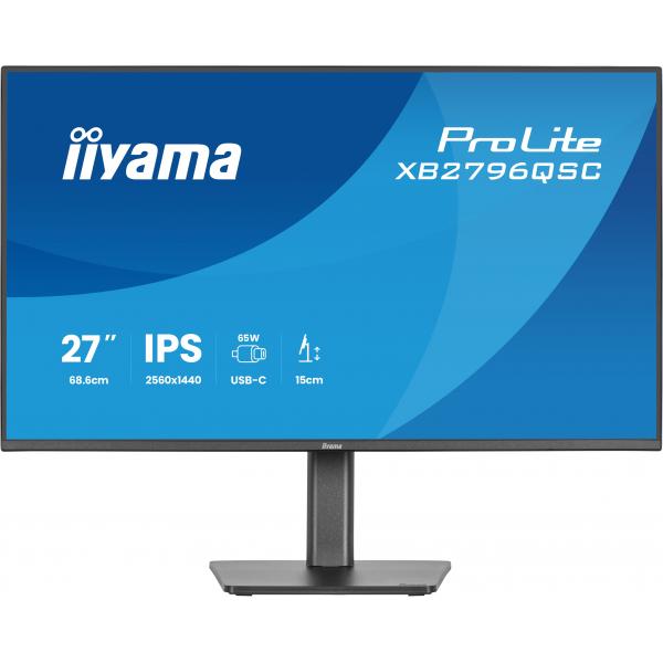 Iiyama ProLite XB2796QSC-B1 Monitor PC 68,6 cm [27] 2560 x 1440 Pixel Quad HD LED Nero (27 ProLite XB2796QSC-B1 Monitor - 27 Black IPS Monitor QHD Height Adjustable USB and HDMI)Iiyama4948570127023XB2796QSC-B1
