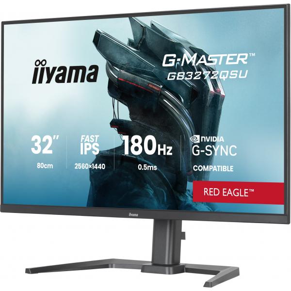 Iiyama G-MASTER GB3272QSU-B1 Monitor PC 80 cm [31.5] 2560 x 1440 Pixel Quad HD LED Nero (iiyama G-Master Red Eagle gaming monitor GB3272QSU-B1 32 Black, 2560 x 1440, 0.5ms, 180hz, Nvidia G-Sync, HDMI, DisplayPort, Height Adjustable, PIP and PBP)Iiyam...