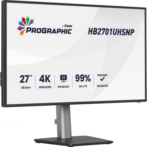 Iiyama PROGRAPHIC HB2701UHSNP-B1 Monitor PC 68,6 cm [27] 3840 x 2160 Pixel 4K Ultra HD LCD Nero (Iiyama ProGraphic HB2701UHSNP-B1 - Monitor a LED - 27 - 3840 x 2160 4K @ 60 Hz - IPS Black 2.0 - 450 cd/m - 3000:1 - 4 ms - HDMI, DisplayPort, USB-C - al...