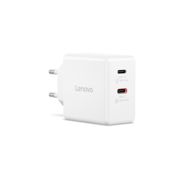 Lenovo G0A6065WEU Caricabatterie per dispositivi mobili Universale Bianco AC Interno (Lenovo Dual USB-C 65 GAN Charger WH-EU. WARRANTY: 1YR CCR)Lenovo0195892129165G0A6065WEU
