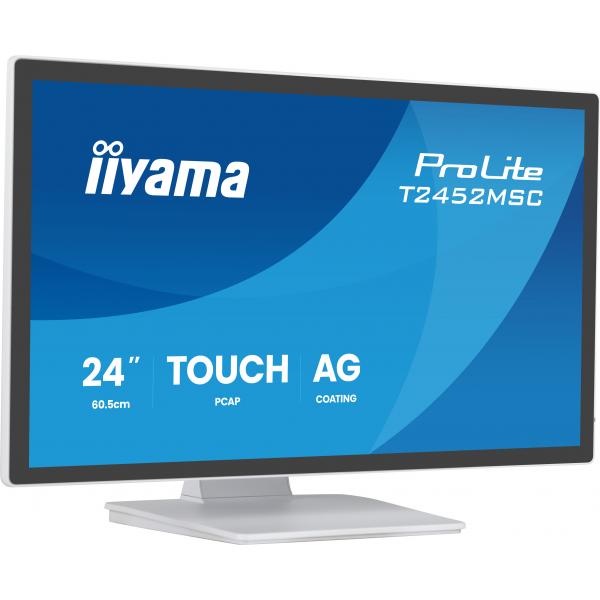 Iiyama ProLite T2452MSC-W1AG Monitor PC 61 cm [24] 1920 x 1080 Pixel Full HD LED Touch screen Bianco (iiyama ProLite T2452MSC-W1AG - LED monitor - 24 [23.8 viewable] - touchscreen - 1920 x 1080 Full HD [1080p] - IPS - 400 cd/m - 1000:1 - 5 ms - HDMI,...