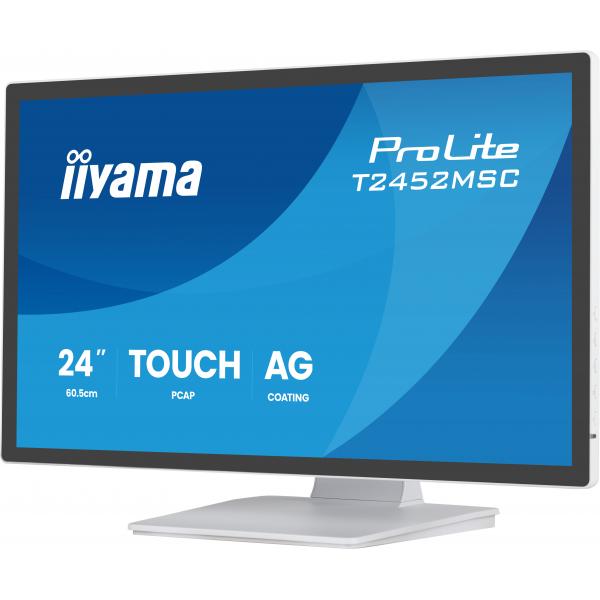 Iiyama ProLite T2452MSC-W1AG Monitor PC 61 cm [24] 1920 x 1080 Pixel Full HD LED Touch screen Bianco (iiyama ProLite T2452MSC-W1AG - LED monitor - 24 [23.8 viewable] - touchscreen - 1920 x 1080 Full HD [1080p] - IPS - 400 cd/m - 1000:1 - 5 ms - HDMI,...