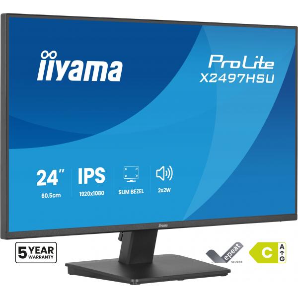 Iiyama ProLite X2497HSU-B1 Monitor PC 60,5 cm [23.8] 1920 x 1080 Pixel Full HD LED Nero (iiyama X2497HSU-B1 24' Monitor)Iiyama4948570125814X2497HSU-B1