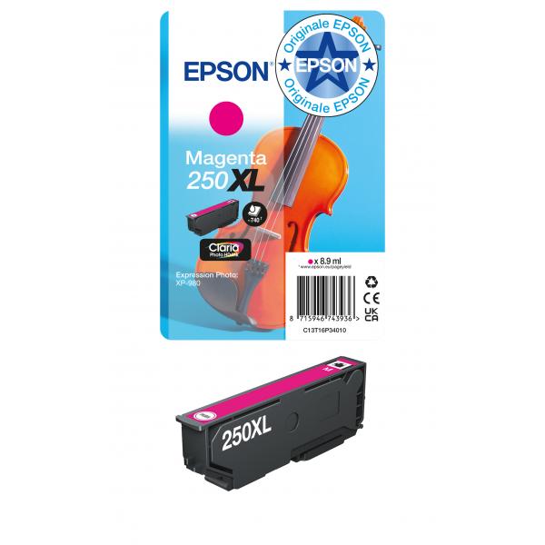 Epson Inchiostro magenta 250XL Claria Photo HD Violino in confezione singola (SINGLEPACK MAGENTA 250XL INK)Epson8715946743936C13T16P34010