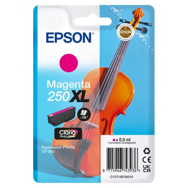 Epson Inchiostro magenta 250XL Claria Photo HD Violino in confezione singola (SINGLEPACK MAGENTA 250XL INK)Epson8715946743936C13T16P34010
