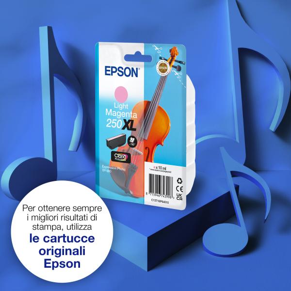 Epson Inchiostri magenta chiaro 250XL Claria Photo HD Violino in confezione singola (SINGLEPACK LIGHT MAGENTA 250XL INK)Epson8715946743998C13T16P64010