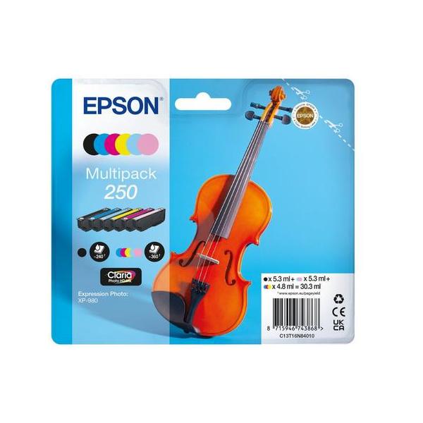 Epson Multipack 6 colori Claria Photo HD 250 Violino (EPSON MULTIPACK 250 HD Ink 6 COLOURS CLARIA PHOTO HD)Epson8715946743868C13T16N84010