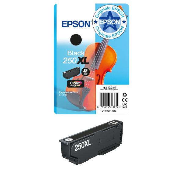 Epson Inchiostro nero Claria Photo HD 250XL Violino in confezione singola (SINGLEPACK BLACK 250XL INK)Epson8715946743899C13T16P14010