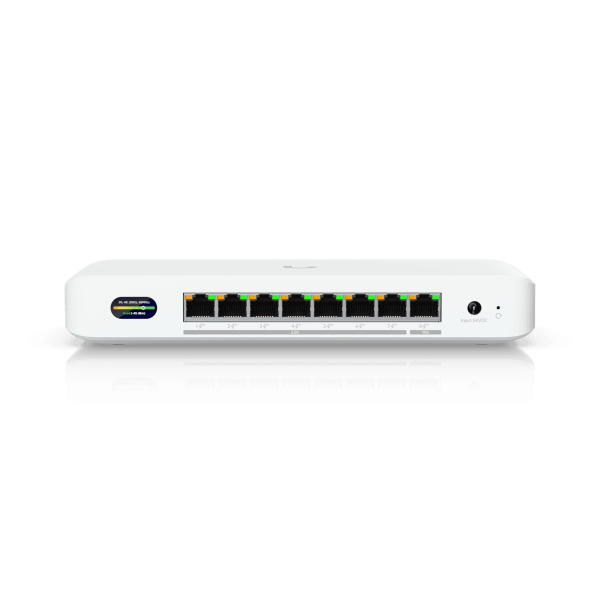 Ubiquiti UDB-Switch 2.5G Ethernet [100/1000/2500] Supporto Power over Ethernet [PoE] Bianco (Compact PoE+ switch* with [1] - 10 GbE port, [7] 2.5 GbE - ports, and 6 GHz-ready WiFi 7 bridging integration for seamless, high-capacity - Warranty: 24M)Ubi...