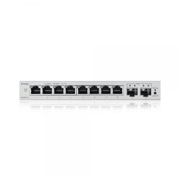 Zyxel GS1200-10v3 Gestito L2 Gigabit Ethernet [10/100/1000] Desktop Grigio (Zyxel GS1200v3 Series GS1200-10v3 - Switch - gestito - 8 x 10/100/1000 + 2 x Gigabit SFP - desktop)ZyxelGS1200-10V3-EU0101F