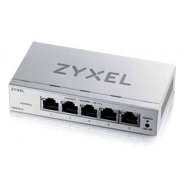 Zyxel GS1200-5V3 Gestito L2 Gigabit Ethernet [10/100/1000] Desktop Grigio (Zyxel GS1200 Series GS1200-5 - Switch - intelligente - 5 x 10/100/1000 - desktop)ZyxelGS1200-5V3-EU0101F