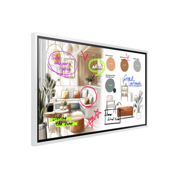 Samsung WM65FX lavagna interattiva 165,1 cm [65] 3840 x 2160 Pixel Touch screen Grigio, Bianco HDMI (Samsung Flip WM65FX - 65 Categoria diagonale WMFX Series Display LCD retroilluminato a LED - istruzione/imprenditoria - con lavagna interattiva integ...