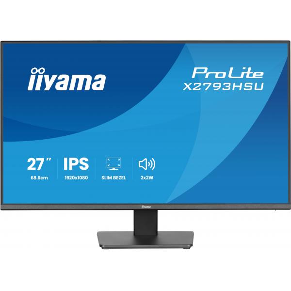 Iiyama ProLite X2793HSU-B1 Monitor PC 68,6 cm [27] 1920 x 1080 Pixel Full HD LED Nero (Iiyama X2793HSU-B1 - Monitor a LED - 27 - 1920 x 1080 Full HD [1080p] @ 120 Hz - IPS - 350 cd/m - 1500:1 - 1 ms - HDMI, DisplayPort - altoparlanti - nero, opaco)Ii...