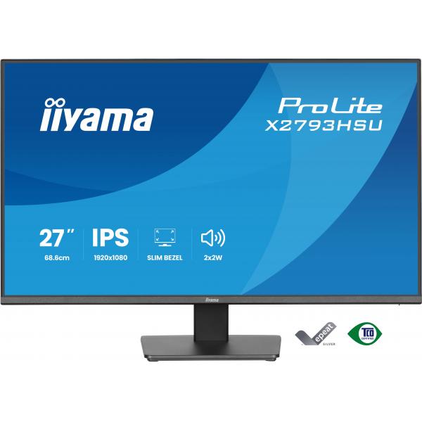Iiyama ProLite X2793HSU-B1 Monitor PC 68,6 cm [27] 1920 x 1080 Pixel Full HD LED Nero (Iiyama X2793HSU-B1 - Monitor a LED - 27 - 1920 x 1080 Full HD [1080p] @ 120 Hz - IPS - 350 cd/m - 1500:1 - 1 ms - HDMI, DisplayPort - altoparlanti - nero, opaco)Ii...