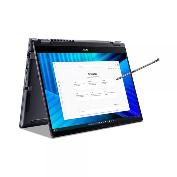 Acer TravelMate TMP414RN-55-TCO-58UA Intel Core Ultra 5 225U Ibrido [2 in 1] 35,6 cm [14] Touch screen WUXGA 16 GB DDR5-SDRAM 512 GB SSD Wi-Fi 7 [802.11be] Windows 11 Pro Tedesco Blu (ACER TM P4 SPIN TMP414RN-55 14I - ULTRA 5 225U 16/512GB W11P SLATE...
