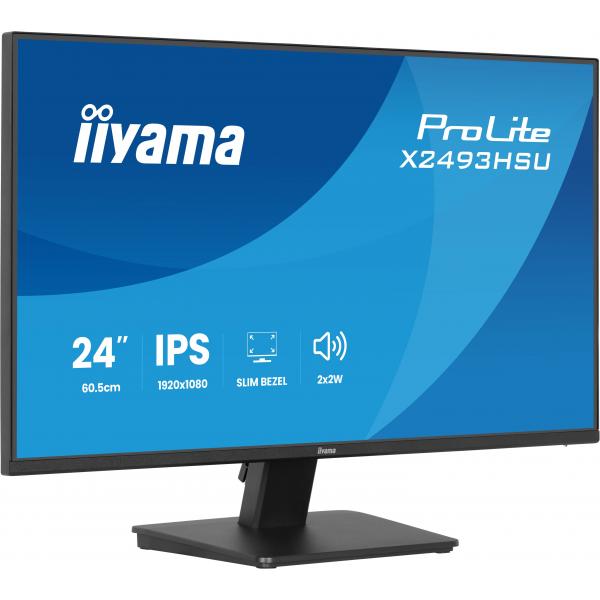 Iiyama ProLite X2493HSU-B1 Monitor PC 60,5 cm [23.8] 1920 x 1080 Pixel Full HD LED Nero (23.8IN ULTRA THIN IPS PANEL - 1920X1080 120HZ 1MS 350 CD/M 150)IiyamaX2493HSU-B1